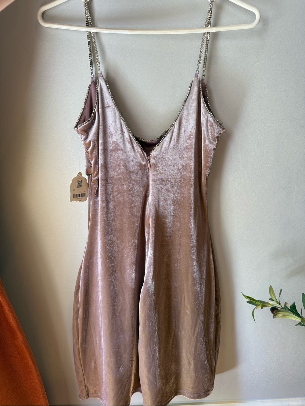 Altar’d State Iridescent Velvet Cutout Mini Dress Rhinestone Straps S - Picture 4 of 8